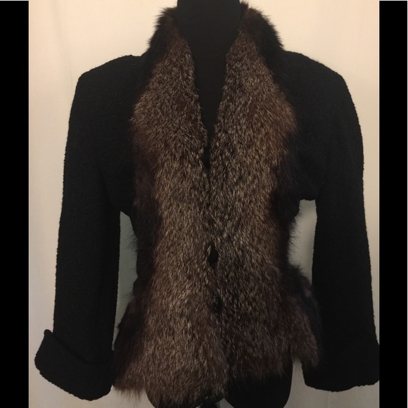 Lille Ann Jackets & Blazers - Vintage Lilli Ann Paris Black/Fur Jacket Size S